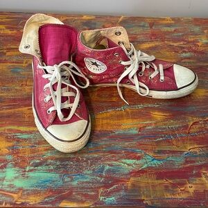 Converse Custom Pink Floral High Top Women’s 8 Eur39